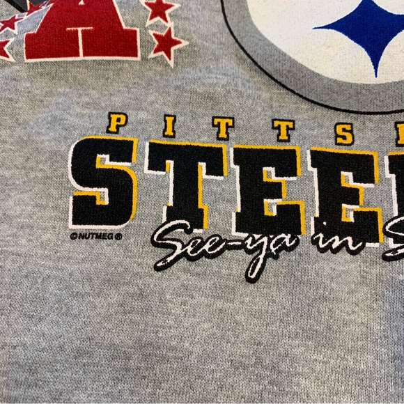 Vintage Lee Sport Nutmeg Mills Pittsburgh Steelers 1997 Sweatshirt Mens 2XL New - Picture 4 of 11